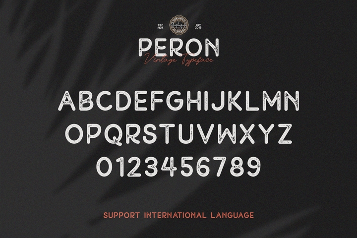 Ejemplo de fuente Peron Italic